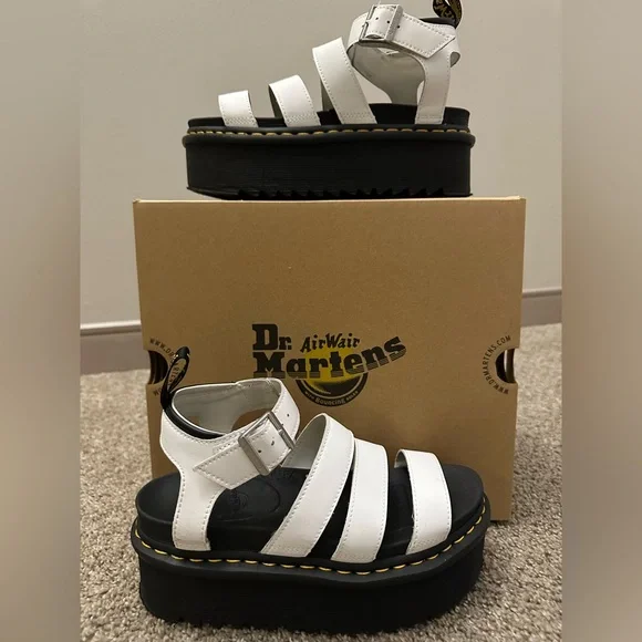 Dr. Martens Women’s Black and White Sandals - Picture 1 of 7